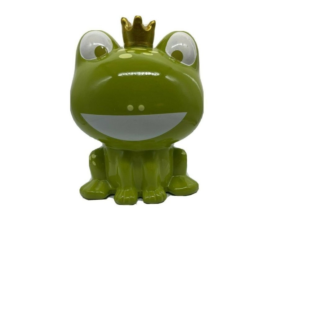 Prince Charming Frog Bank Wearing Crown 8”